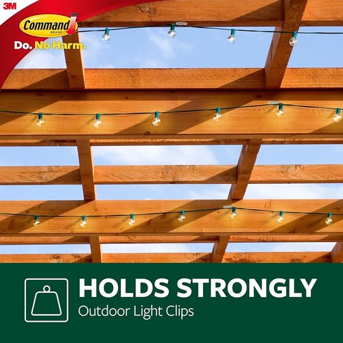Command Outdoor Light Clips - Clear Foam Strips for Easy Installation | 30-Pack (17017CLRAW30NA)