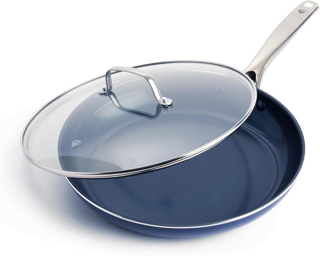 Blue Diamond 12" Nonstick Frying Pan - Diamond Infused, PFAS & PTFE-Free, Dishwasher Safe, Stay Cool Handle