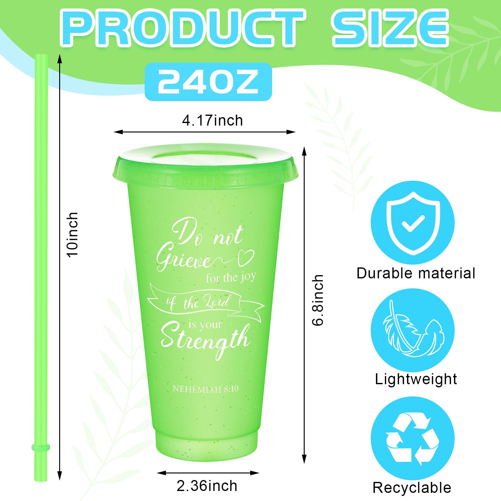 Uiifan 50 Pcs Christian Gifts Cups Bulk for Women, 24oz Bible Verse Christian Tumblers with Lids and Straw, Religious Church Gifts for Mother's Day (Bright Color,Bible)
