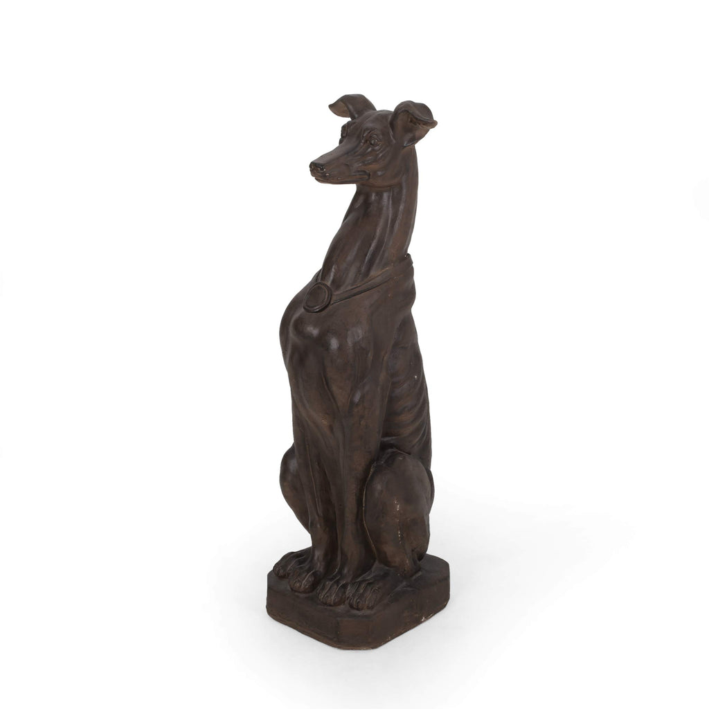 Brandbury Greyhound Dog Statue, Dark Brown
