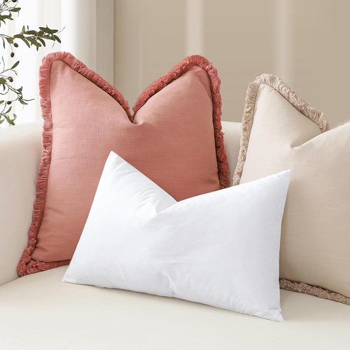 Artscope Synthetic Down Pillow Insert - Ultra Soft Fluffy 20x20 Down Alternative Throw Pillows | Set of 2, White