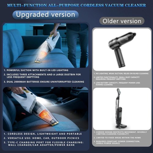 Dustbuster Cordless Handheld Vacuum - Portable Rechargeable Vacuum with LED Light | Strong Suction for Home & Car