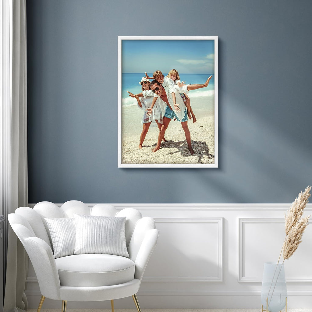 Wall26 Custom Framed Poster - Stylish Canvas Wall Art for Living Room or Bedroom | 12"x16" White