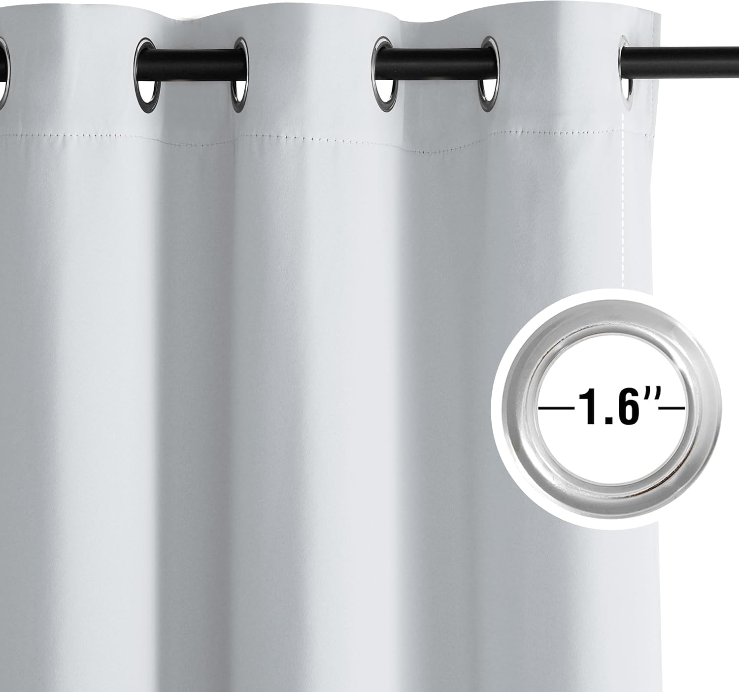 NICETOWN Room Darkening Curtains - Elegant Greyish White Drapery Panels, 52"W x 84"L