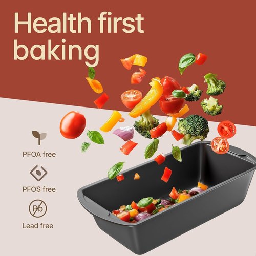 BAKKENMASTER Swiss Loaf Pan Set - 4-Piece Deluxe Nonstick Carbon Steel Bakeware for Perfect Bread & Cakes