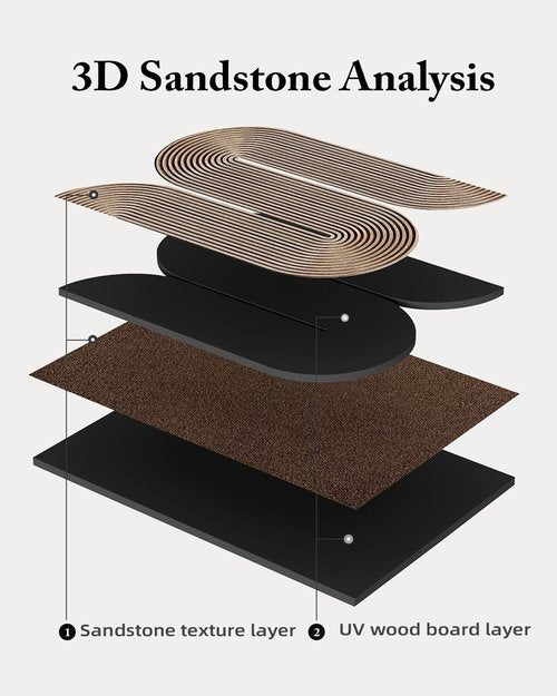 Azartslr 3D Abstract Textured Wall Art - Modern Black & Beige Sandstone Decor | 3-Piece Minimalist Set for Living Room & Bedroom