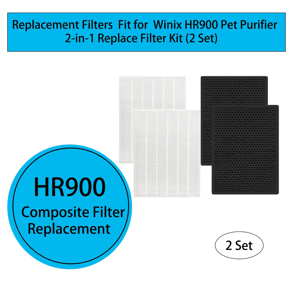 HR900 Replacement Filters Kit for Winix HR900 Pet Air Purifier Replace Part 1712-0093-00 Filter T and 1712-0094-00 Filter U, 2 Set