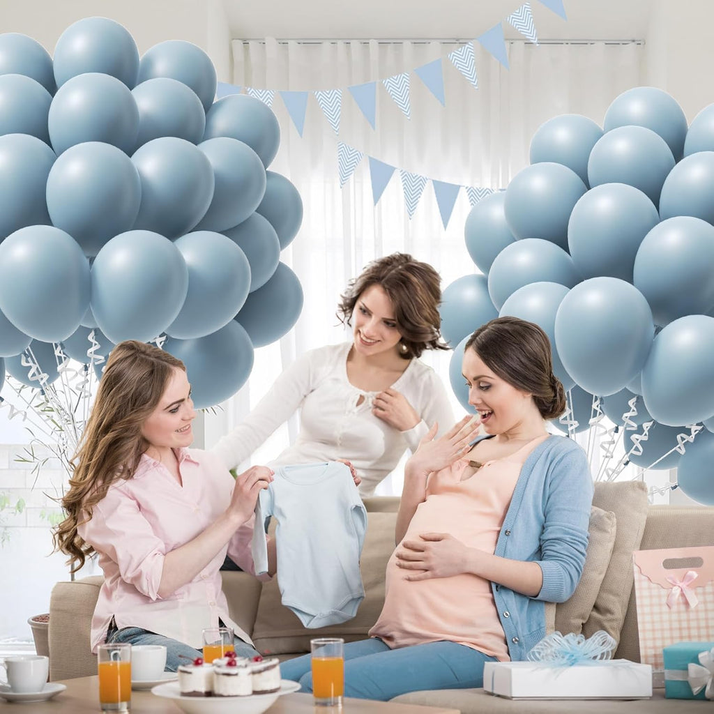 Regine Switzerland Dusty Blue Balloons - 12 Inch Slate Blue | 50pcs for Bridal Shower & Baby Reveal