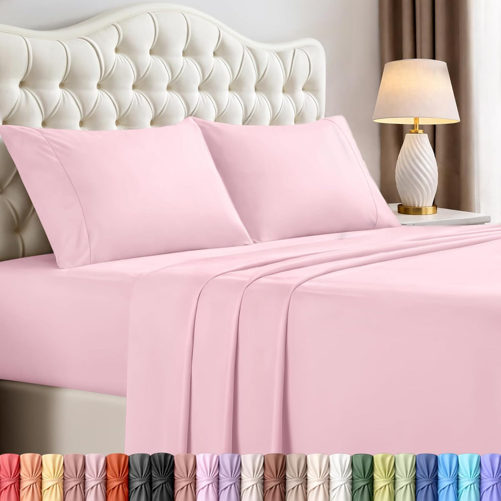 Utopia Bedding Full Bed Sheets Set - 4-Piece Brushed Microfiber - Fade & Shrink Resistant | Full Size, Pink
