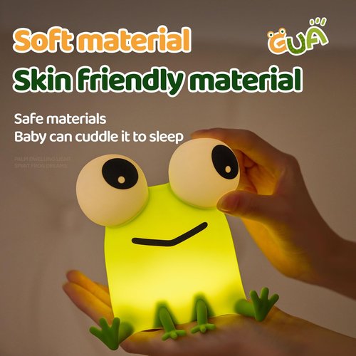 DADYLOBO Frog Night Light for Kids, Cute Silicone Dimmable Nursery Night Light, Rechargeable Bedside Lamp, Portable Creative Gifts for Children, Teens, Girls, Boys Christmas Birthday