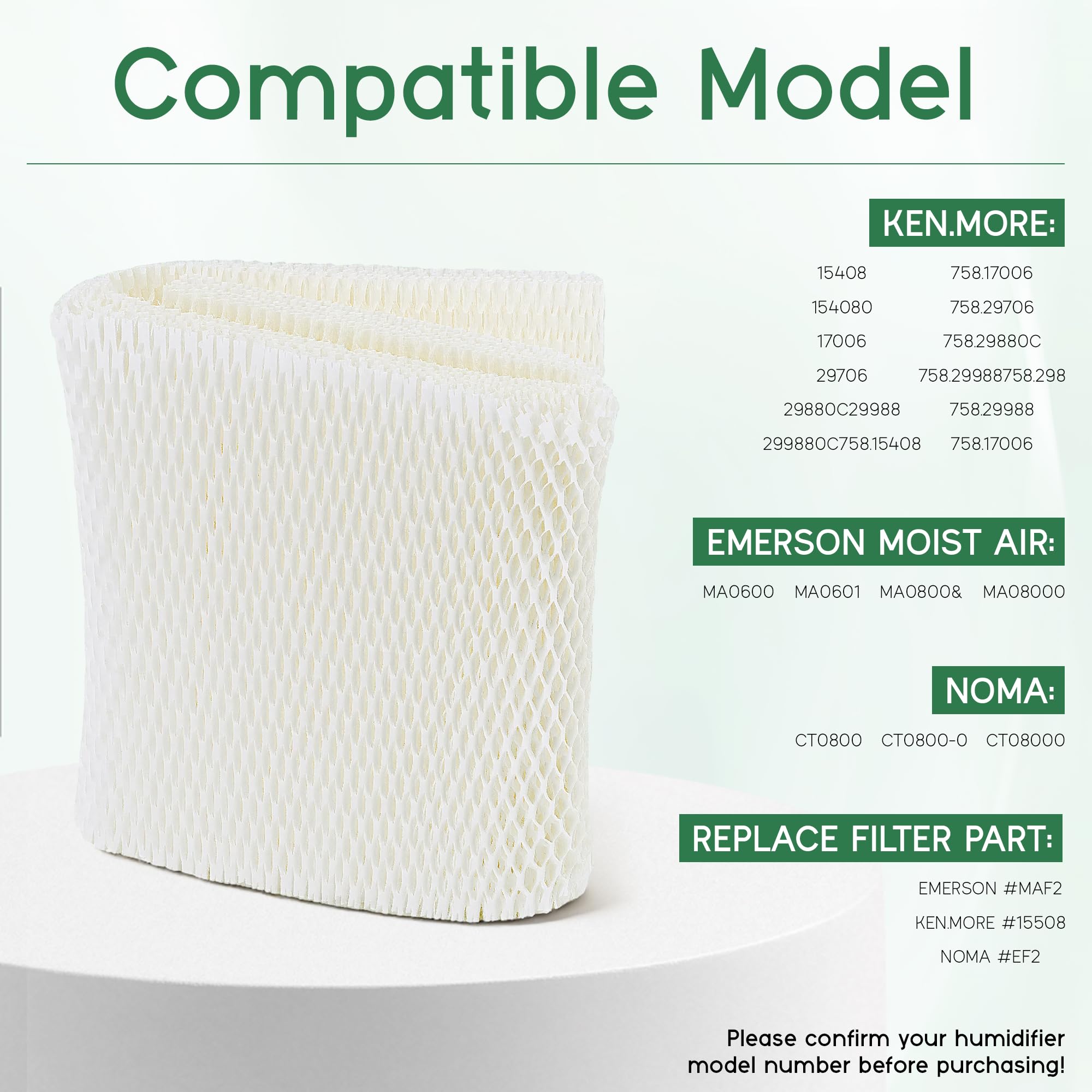 TOMOON MAF2 Humidifier Filter-Compatible with AIR.Care MAF2 MA0800 &Ken.more15408 154080 15508 14508 17006 29706 29988 29880C 758.15408 (4 Pack)