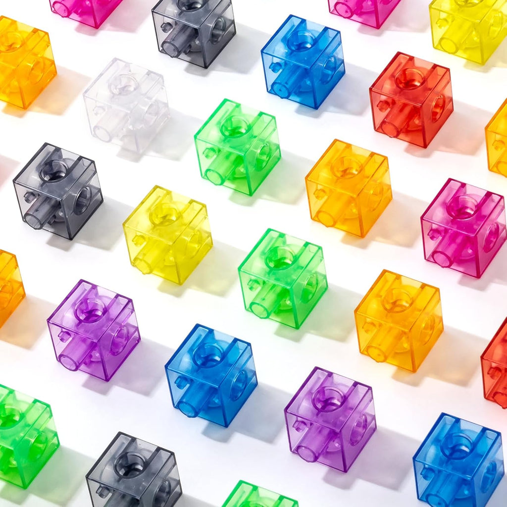 Translucent Linking Cubes - Engaging Math Toy for Early Learning & Creative Play | Light Table Manipulatives
