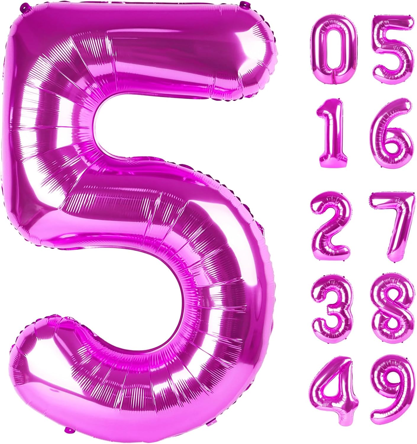 Rosy Purple Number 5 Balloon - 40 Inch 5th Birthday Decorations | Vibrant Party Supplies