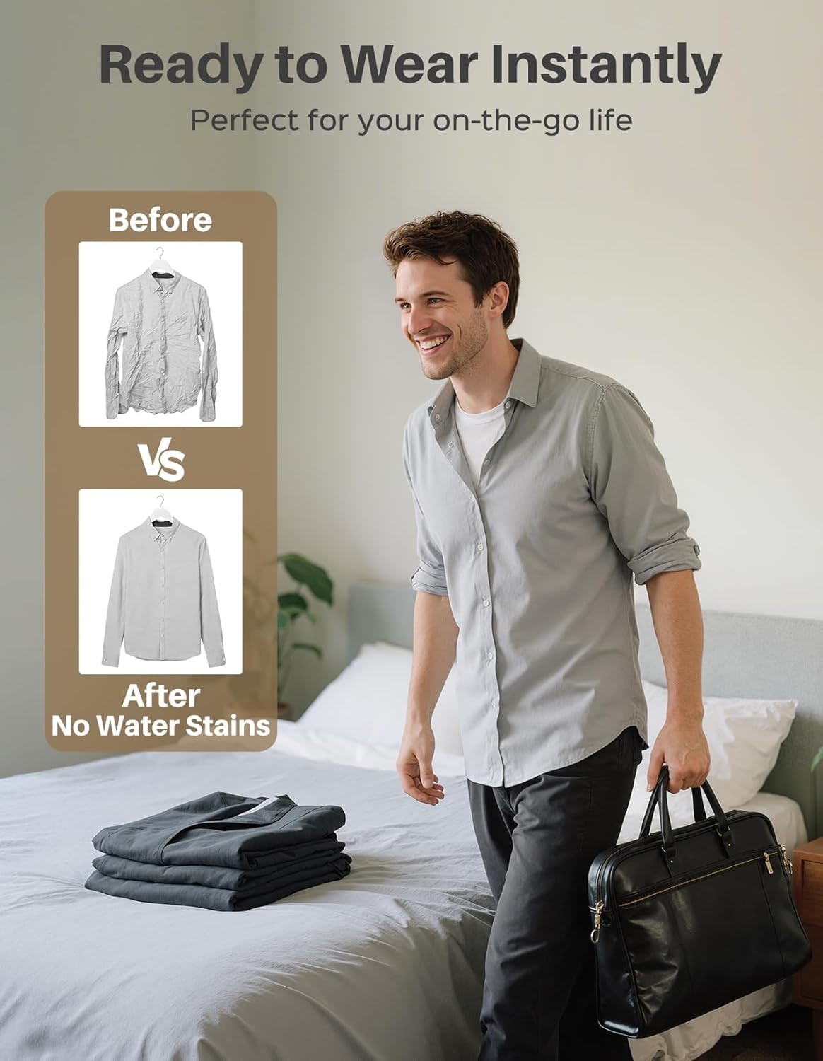 Sweepulire Handheld Clothes Steamer - 3500Pa Suction, 3 Modes, LED Display, 160ml Tank | Portable Travel Iron