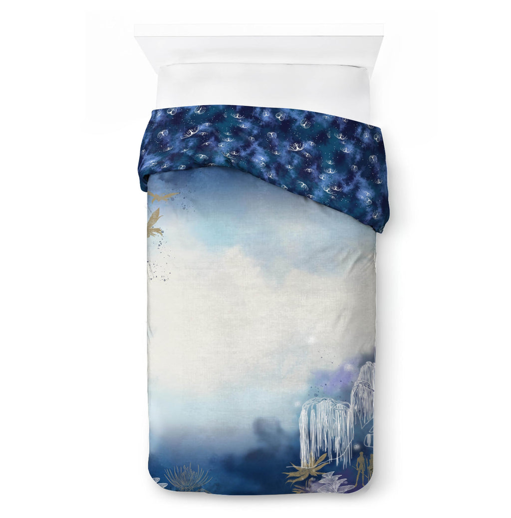 Jay Franco Kids Duvet Cover Set with Sham & Pillowcase – Ultra-Soft Linen Feel Bedding for Room Decor, Cover ONLY Comforter NOT Included, Blue - Avatar, 2 Piece Twin