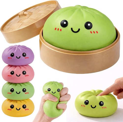 Dumpling Squishy | Mystery Box Squeeze Toy for Stress Relief | Green Fidget Toy for Adults