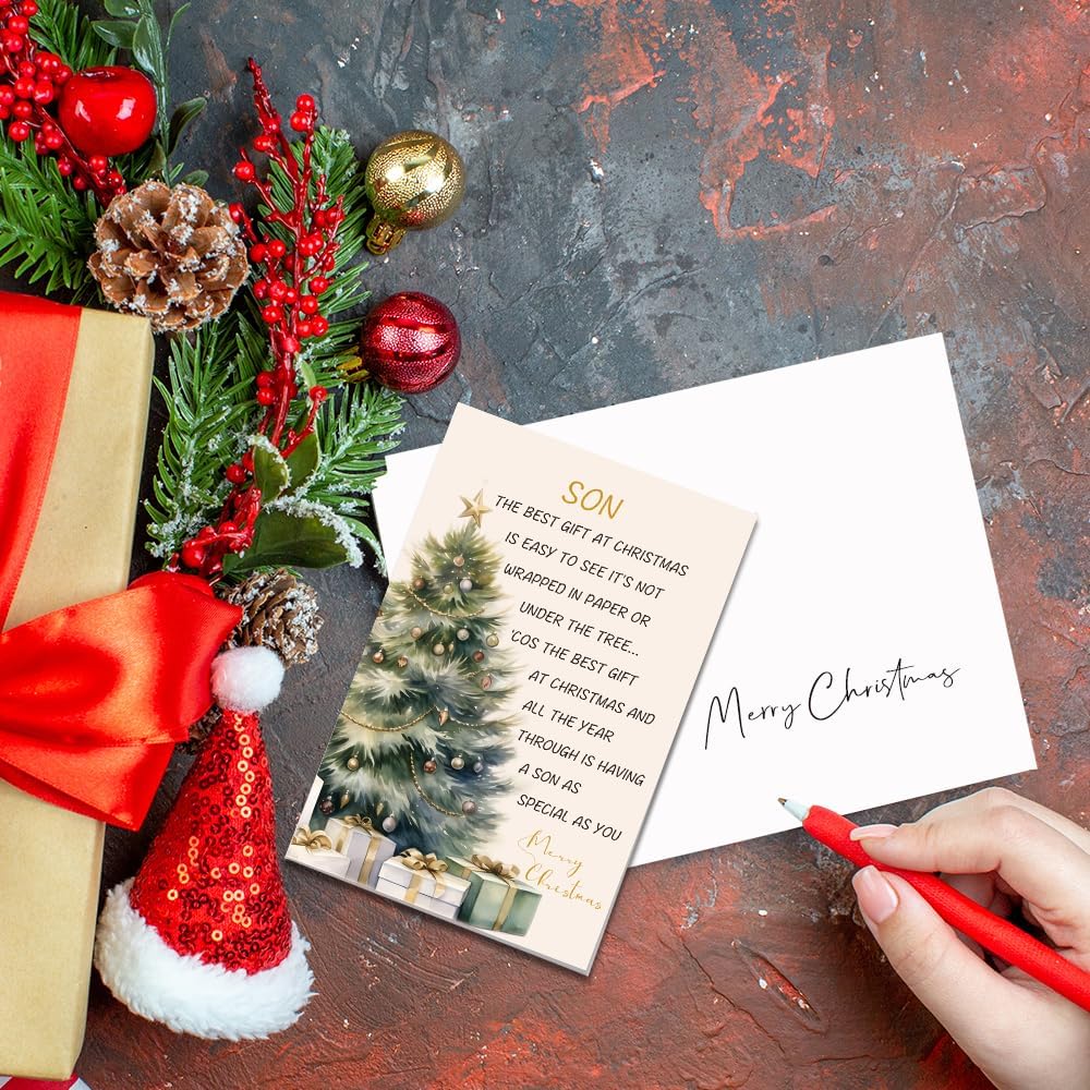 Regine Switzerland Merry Christmas Cards for Son - Heartwarming Holiday Greeting with Envelope