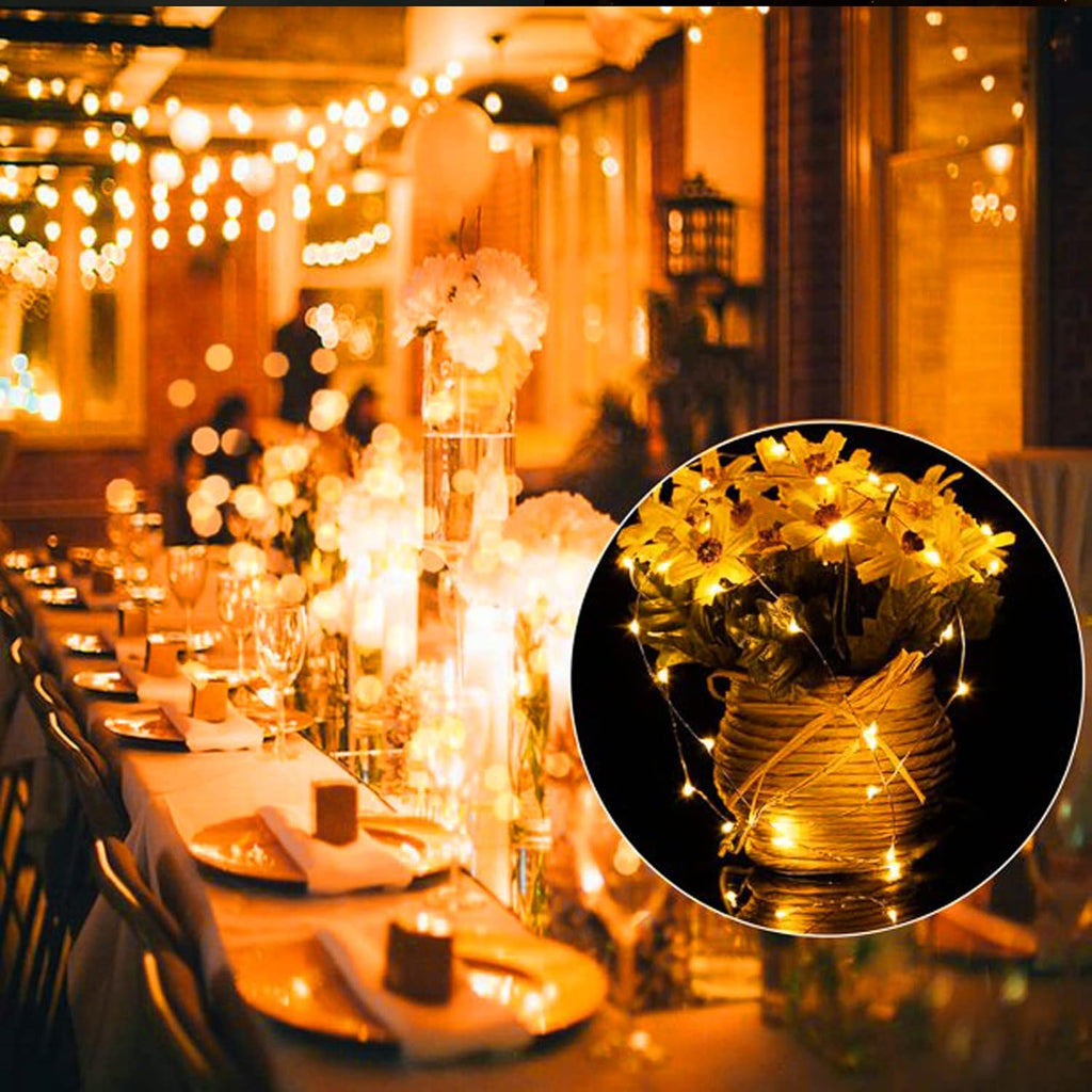 Yiaht 12 Pack Fairy Lights - Battery Operated 20 LED Waterproof String Lights | 7 Feet Silver Wire for Bedroom, Party & Wedding Decor
