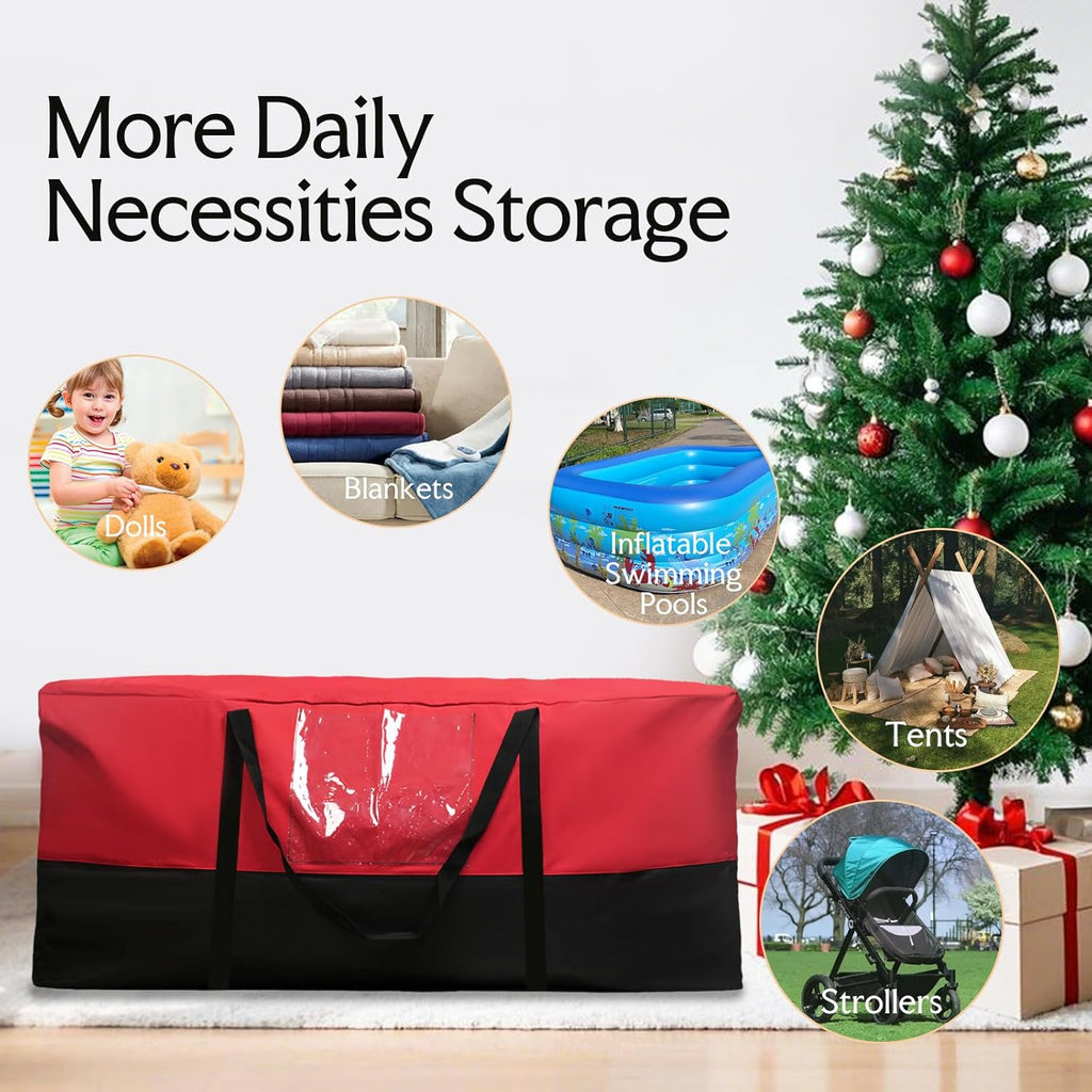 Skiennix Christmas Tree Storage Bag - Heavy Duty 600D Oxford Material for Up to 8 Ft Trees | Dampproof with Reinforced Handles & Dual Zipper