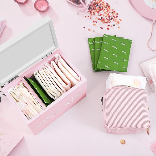 BORAENDEY Tampon Holder and Feminine Products Organizer for Bathroom, Shark Week Storage, Dispenser, Farmhouse Container, Accessories Box for Girl Stuff
