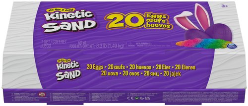 Kinetic Sand, 20-Pack Eggs with 3.3lbs Red, Yellow & Blue Play Sand for Egg Hunts, Party Favors & Goodie Bags, Sensory Toys for Kids Ages 3 and up