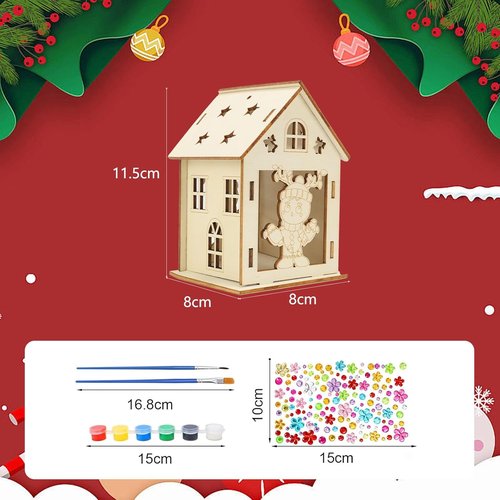 Fennoral 14-Pack Wooden Gingerbread House Craft Kit - DIY 3D Gingerbread Man for Kids | Christmas Party Decor