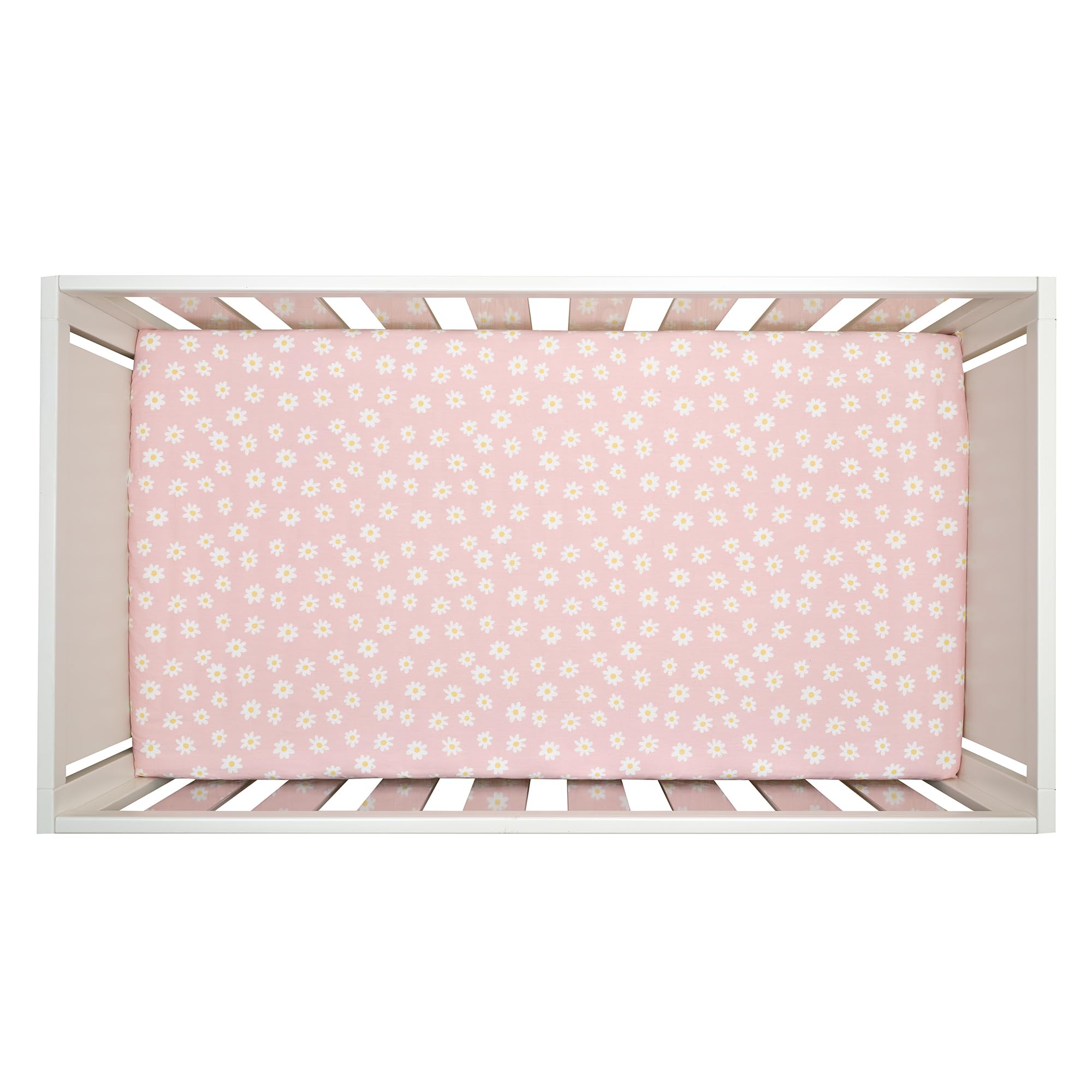 Lambs & Ivy Daisy Dreams Breathable 100% Cotton Baby Fitted Crib/Toddler Sheet