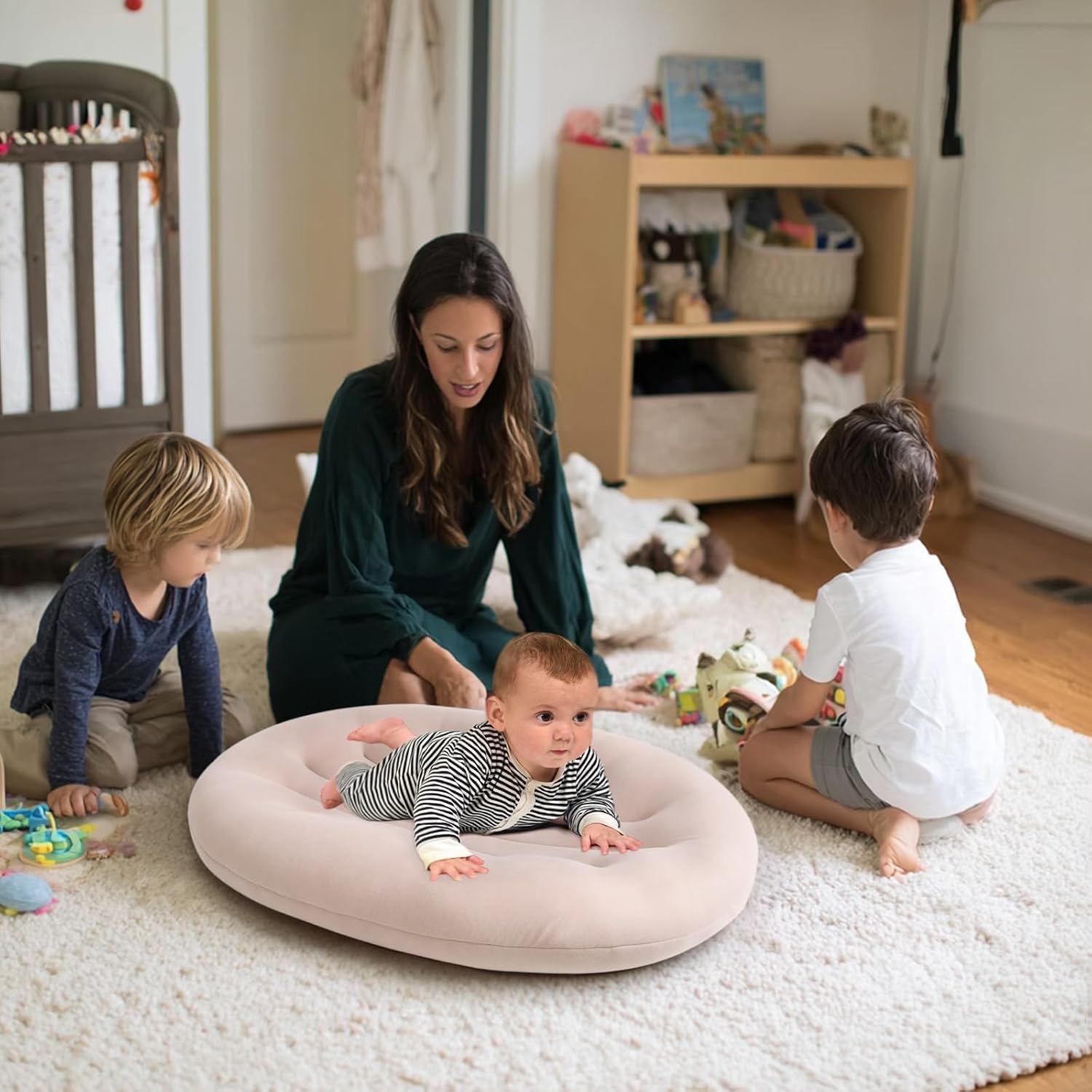 Skiennix Baby Lounger - Portable & Lightweight Pillow for Tummy Time | Skin-Friendly for 0-12 Months