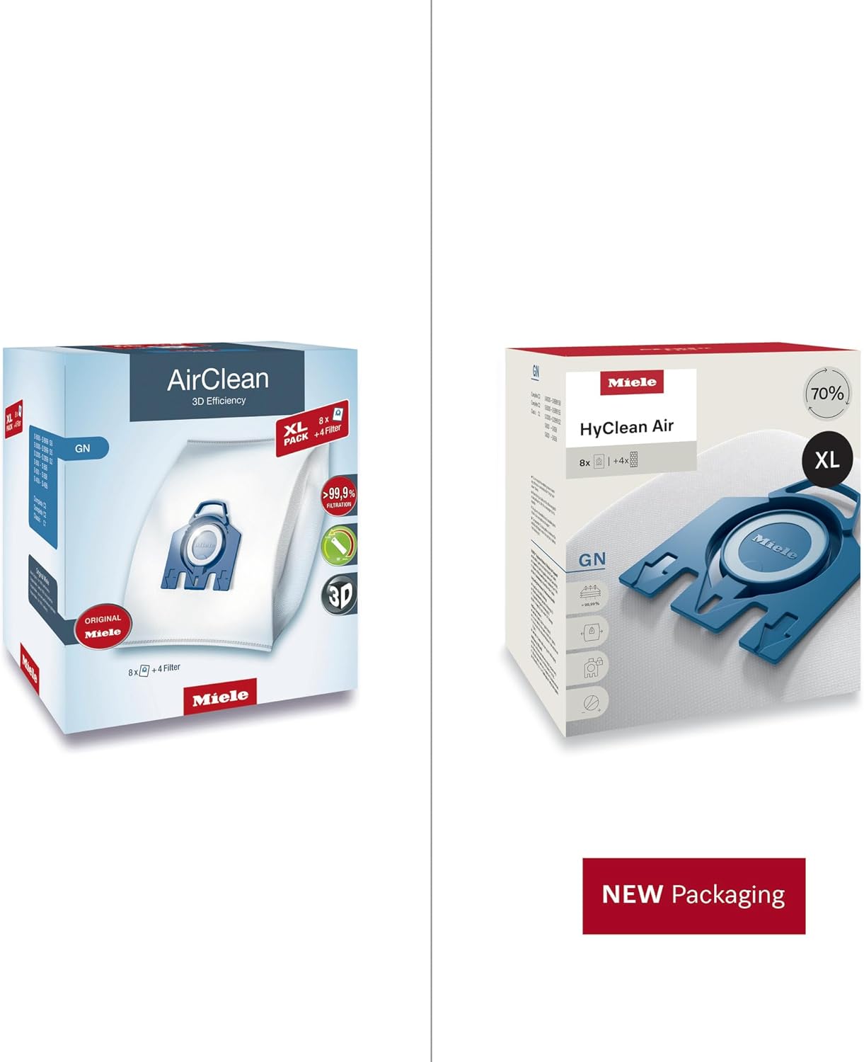 Miele AirClean XL Pack GN Vacuum Cleaner Bags - 8 Bags for Complete C3, C2 & Classic C1 Models