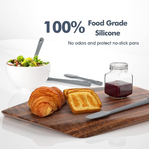 ChefAide Silicone Spatula Set - 4 Pieces, Ergonomic Heat-Resistant Design for Nonstick Cookware