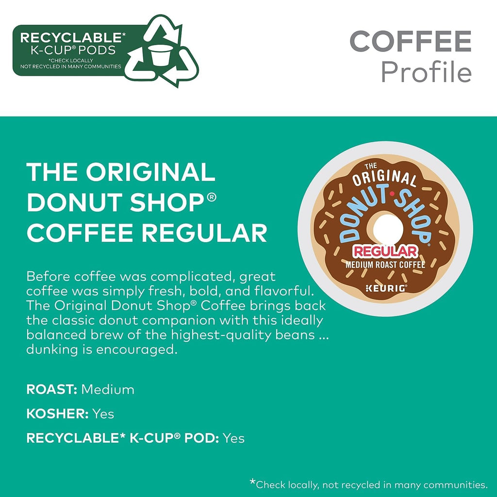Original Donut Shop K-Cup Pods - Medium Roast Coffee, 96 Count | Single-Serve Convenience