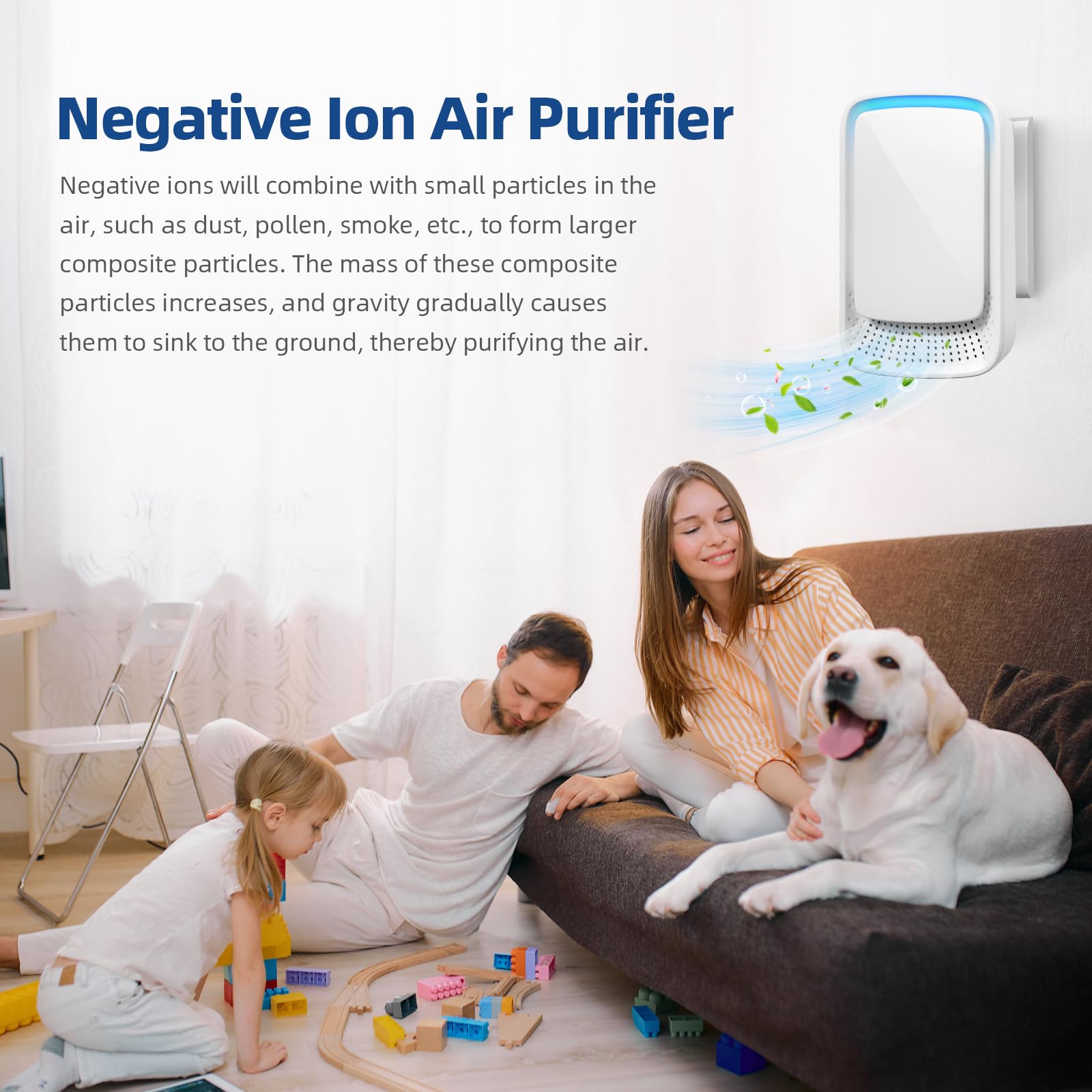 2026 New Plug in Air Purifiers Air Ionizers for Dust Mites, Odor Eliminator for Home with Negative Ion Generator, Quiet Portable Air Freshener Plug In for Bedroom,Office,Kitchen,Smoke,Dust (6)