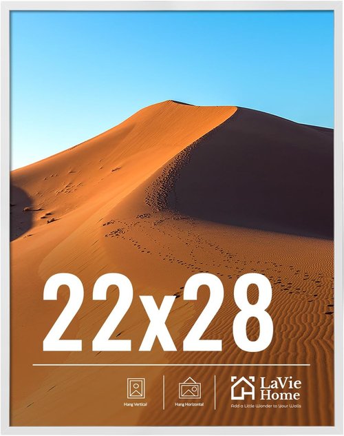 LaVie Home 22x28 Picture Frame - Classic Wall Display with HD Plexiglas | Vertical & Horizontal Use