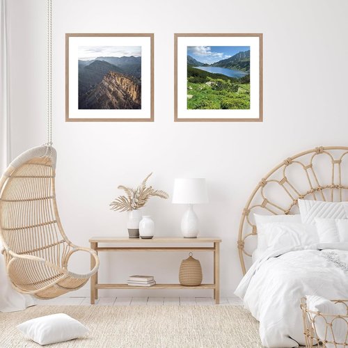 JCJMY 22x22 Rustic Brown Picture Frame - Display 18x18 Photos with Mat or 22x22 Without Mat | Shatter-Resistant Plexiglass