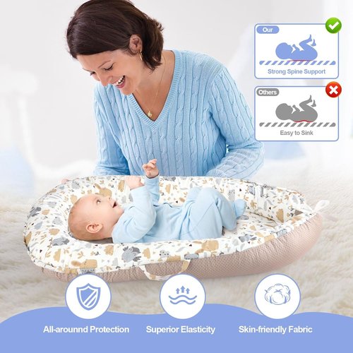 Hoot Portable Baby Lounger | Infant Nest for Travel & Crib Use | Ideal for Newborns 0–24 Months