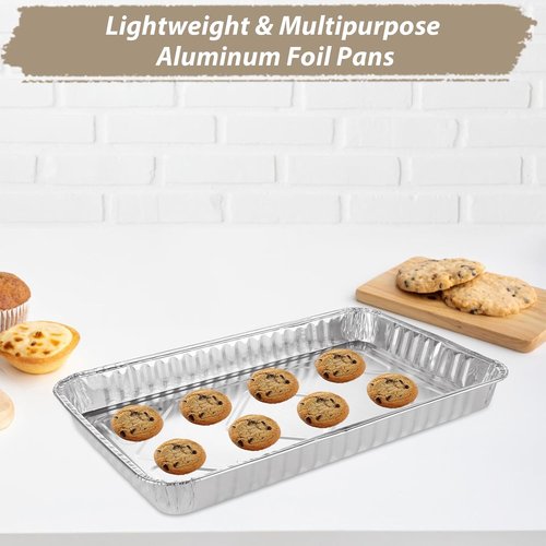 CYEAH Cookie Sheets for Baking - 50 Pcs Durable Nonstick Aluminum Foil Pans | 12.6 x 8 in, Perfect for BBQ & Camping