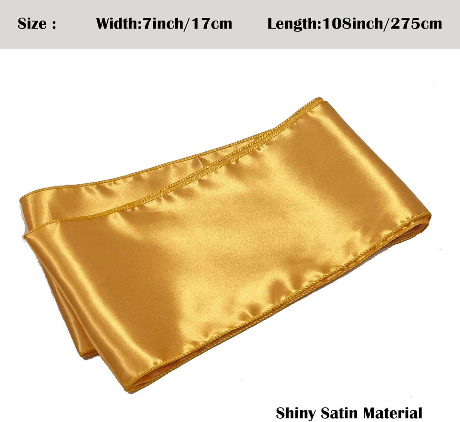 Regine Switzerland Satin Chair Sashes - 50PCS Elegant Gold Ribbon Ties for Wedding & Party Decor
