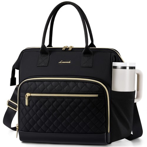 LOVEVOOK Lunch Bag Women, Insulated Adult Lunch Box for Women Work, Wide Opening Leakproof Cooler Tote Bag for Office Campus Picnic Beach with Shoulder Strap, Loncheras Para Mujer with Cup Holder