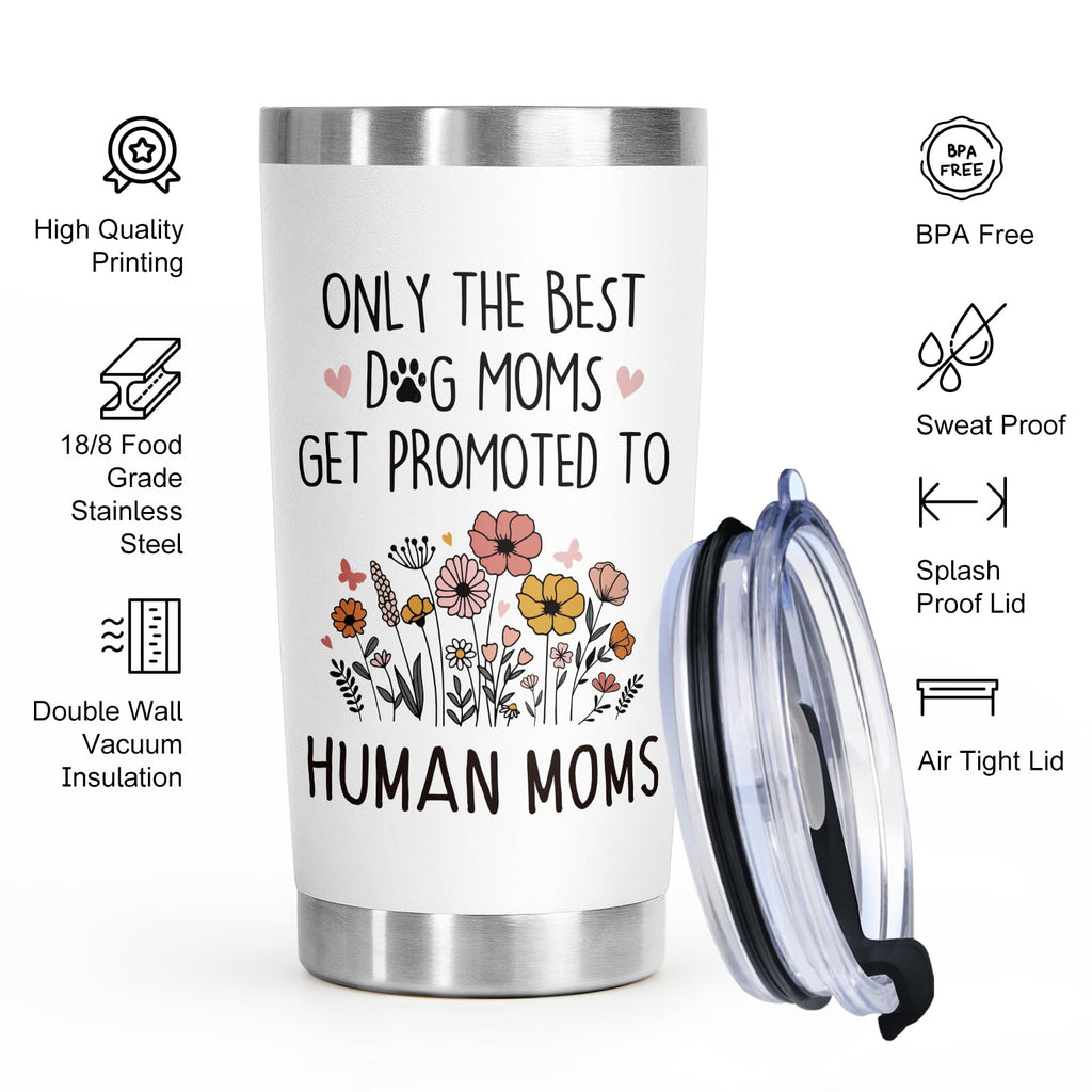 BaubleDazz Mothers Day Gifts for New Mom, Mom to be Gift, First Time Moms, Mama, Mommy To Be, Congrats On Pregnancy Gift for Wife Daughter Friend, Only the Best Dog Moms Get Promoted to Human Moms