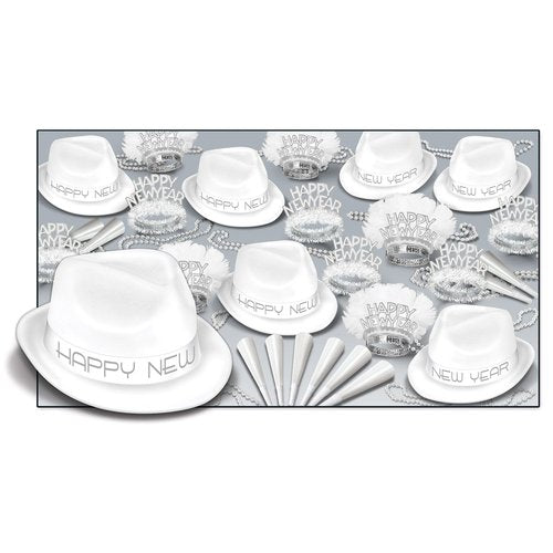 Beistle New Years, Hats, Tiaras, Noisemakers, Necklaces, White