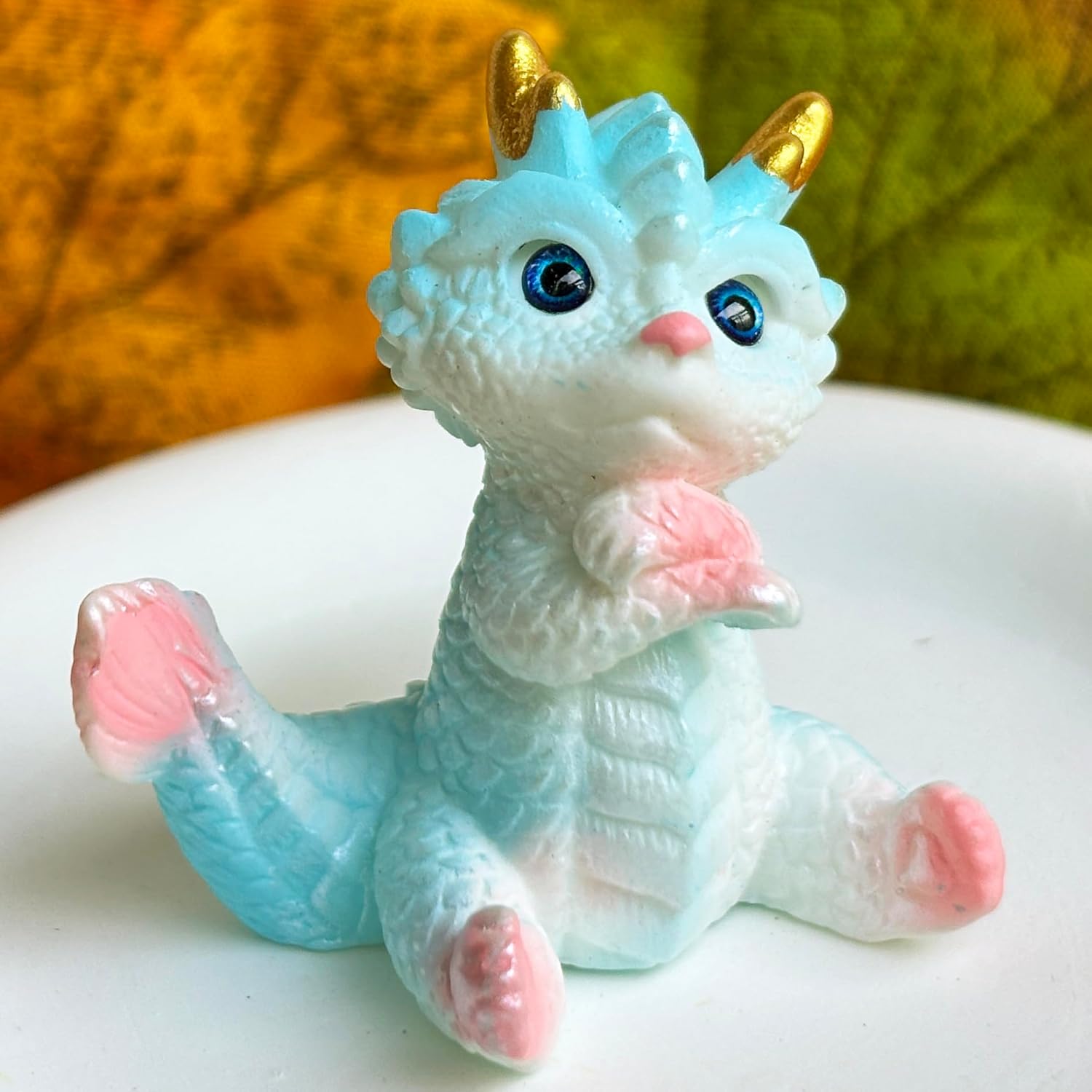 Skiennix Cute Mini Baby Dragon Figurines Set - Resin Cake Toppers & Fairy Garden Decor | Perfect Party Favors