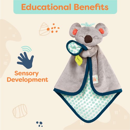 B. toys – Koala Lovey – Plush Security Blanket – Stuffed Animal for Babies – Soft Baby Blankie – Newborn, 0 Snugglies – Fluffy Koko