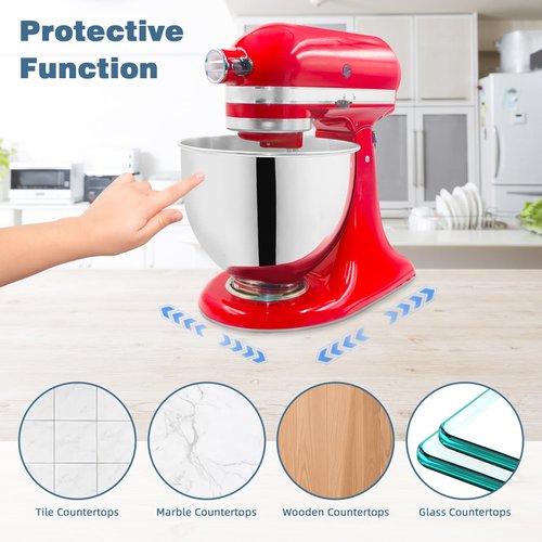 Mixer Slider Mat for Kitchen Aid 4.5-5 Qt Tilt Head Stand Mixer, Glossy Sliding Tray Mixer Sliders for Kitchenaid Artisan Mixer, Kitchen Aid Accessories and Attachments, Countertop Storage, Clear