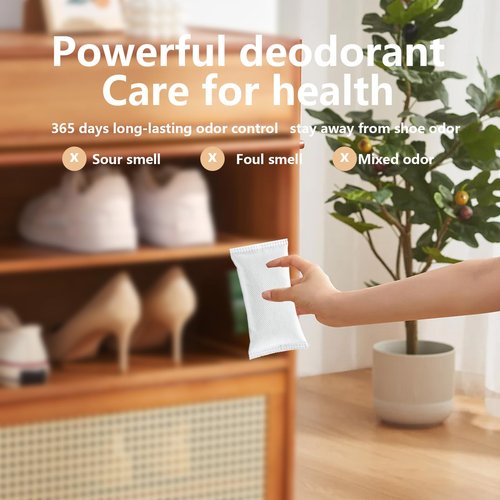 KaiCarnte 16 Pack Shoe Deodorizer Bags,Activated Charcoal Odor Absorber,Closet Deodorizer Odor Eliminator For Strong Odor,Shoe Smell Remover
