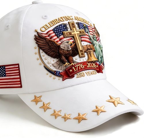 250th Anniversary USA Hat - Eagle Liberty Cross Design | Adjustable Baseball Cap for Men & Women