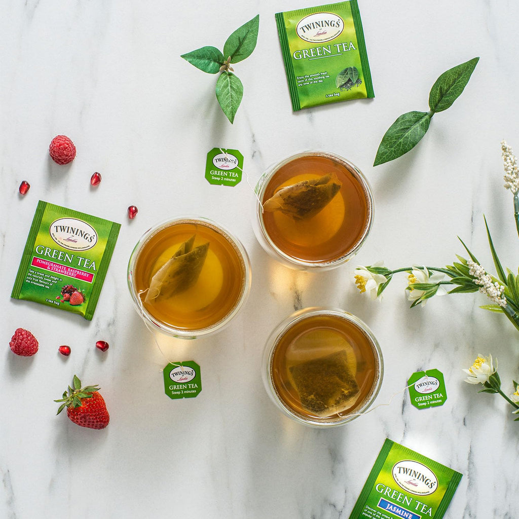 Twinings Green Tea - Fragrant Jasmine Flavor, Individually Wrapped, 20 Teabags for Hot or Iced Enjoyment