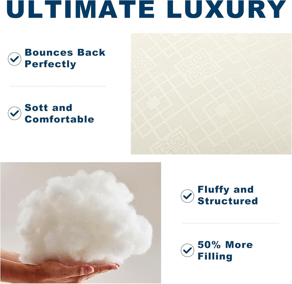 Skiennix 18 x 18 Throw Pillow Inserts - Soft Plush Virgin Fiber Filling | Machine Washable - White, Set of 2