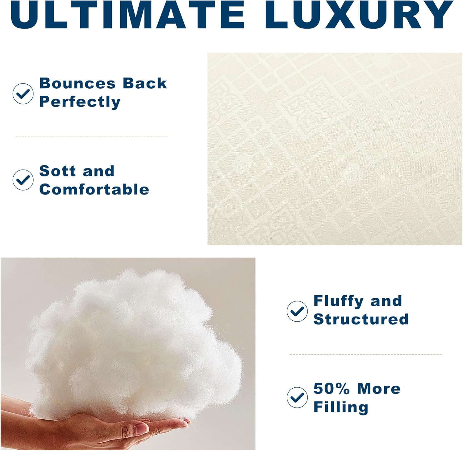 Skiennix 18 x 18 Throw Pillow Inserts - Soft Plush Virgin Fiber Filling | Machine Washable - White, Set of 2