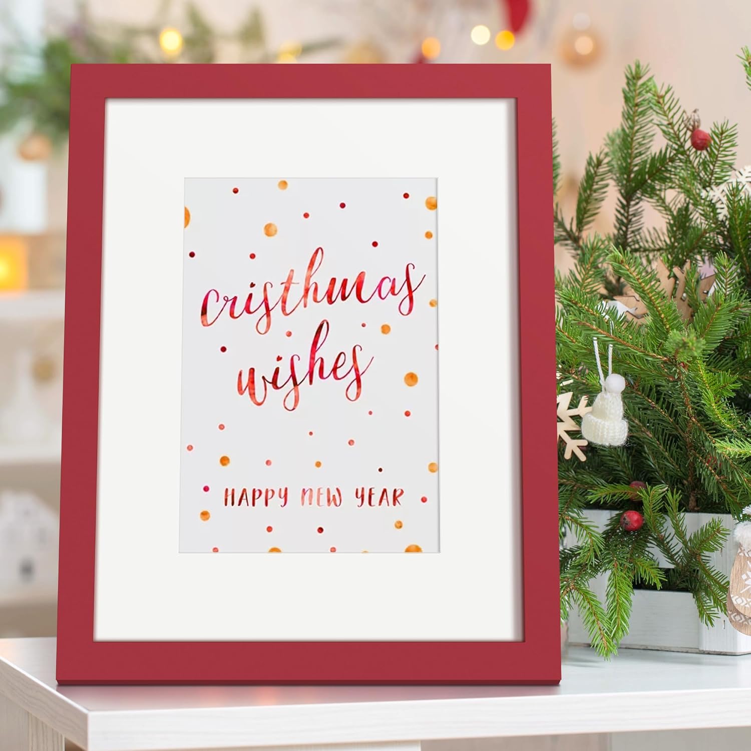 Upsimples 8x10 Picture Frame - Versatile Display for 5x7 with Mat or 8x10 Without - Red, 1 Pack