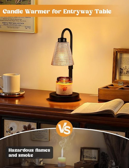 Innqoo Amber Candle Warmer Lamp - Dimmable & Adjustable for Jar Candles | Perfect Gift for Women & New Home Decor